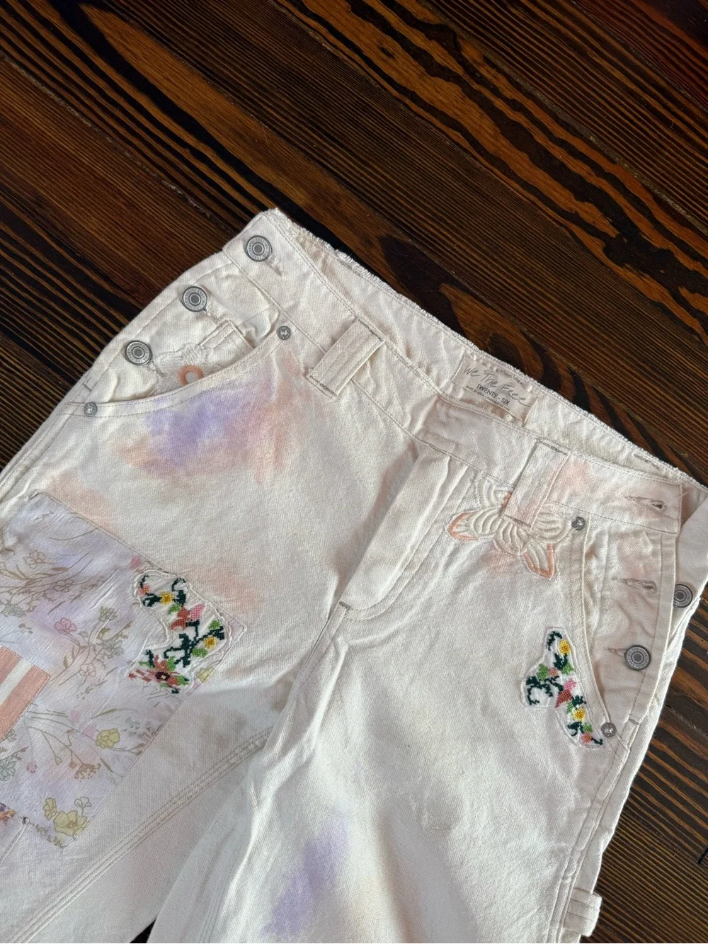 Free People Garden Embroidered Jeans